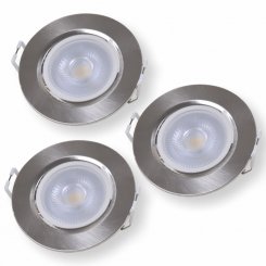 Energizer LED Downlights 3er Set Chrom gebürstet 3x5W 