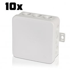 10 Stück Feuchtraum Abzweigkasten E113 85x85x40mm grau 