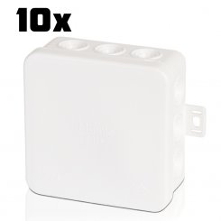 10 Stück Feuchtraum Abzweigkasten E113 85x85x40mm weiß 