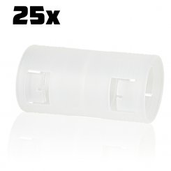 25 Stück Rohrmuffe RM25 zur Verbindung von M25 Leerrohren, transparent 