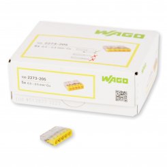 100 Stück Wago 5polig 0,5 - 2,5mm² Compact Verbindungsklemmen (2273-205) 