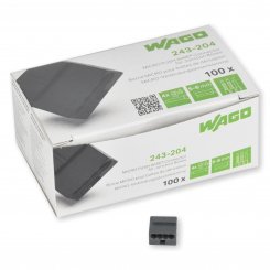 100 Stück Wago 4polig dunkelgrau 0,6 - 0,8mm² Micro Verbindungsklemmen (243-204) 