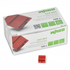 100 Stück Wago 4polig rot 0,6 - 0,8mm² Micro Verbindungsklemmen (243-804) 