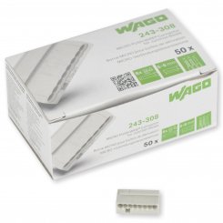 50 Stück Wago 8polig grau 0,6 - 0,8mm² Micro Verbindungsklemmen (243-308) 