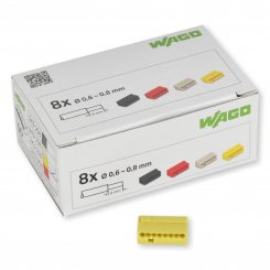 50 Stück Wago 8polig gelb 0,6 - 0,8mm² Micro Verbindungsklemmen (243-508) 