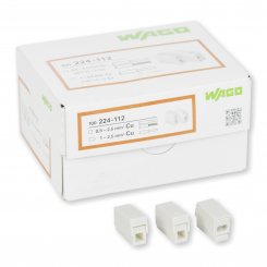 100 Stück Wago Leuchtenklemme 2-polig mit Drücker bis 2,5mm² (224-112) 
