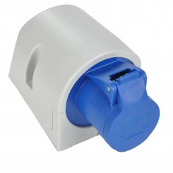 CEE-Wandsteckdose, Aufputz, 3-polig, 230 V, 16 A, blau 