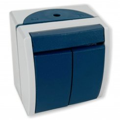 Busch-Jaeger 2601/5 W-53 Schalter 2-fach, Serienschaltung, grau/blaugrün 