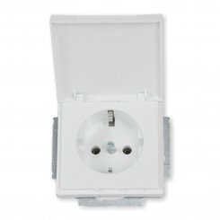 Busch-Jaeger Schuko Steckdosen-Einsatz mit Klappdeckel 1-fach, studioweiss, 20 EUK-84, future® linear 