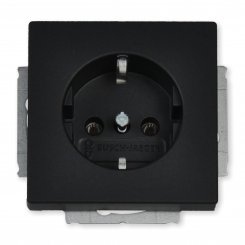 Busch-Jaeger Schuko Steckdosen-Einsatz 1-fach, schwarz matt, 20 EUC-885, future® linear 