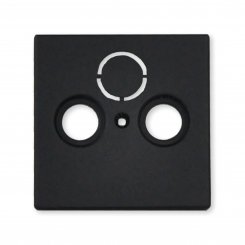 Busch-Jaeger Zentralscheibe für TV / Radio / SAT, 2 oder 3-loch, schwarz matt, 1743-885, future® linear 