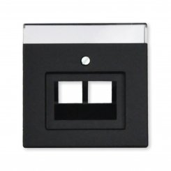 Busch-Jaeger Zentralscheibe für UAE/IAE/ISDN 2-fach, schwarz matt, 1803-02-885, future® linear 