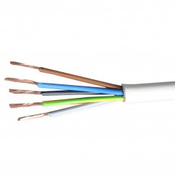 Schlauchleitung H05VV-F 5x1,5 mm² weiß 1m / METERWARE 