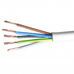 Schlauchleitung H05VV-F 5x2,5 mm² weiß 1m / METERWARE 