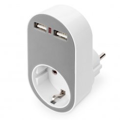 Steckdosenadapter mit 2 x USB-A 