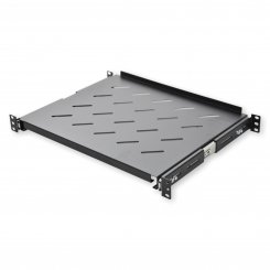 Fachboden ausziehbar für Netzwerkschrank 350mm Tief schwarz - 19" (483mm) 