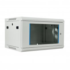 Koscom Wandschrank 6HE Wandmontage 600x450x369 (BxTxH) - 19" - montiert - grau 