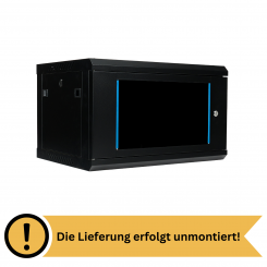 Koscom Wandschrank 6HE Wandmontage 600x450x369 (BxTxH) - 19" - unmontiert - schwarz 