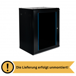 Koscom Wandschrank 15HE Wandmontage 600x450x770 (BxTxH) - 19" - unmontiert - schwarz 