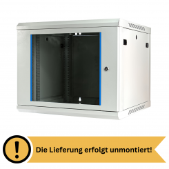 Koscom Wandschrank 9HE Wandmontage 600x600x503 (BxTxH) - 19" - unmontiert - grau 