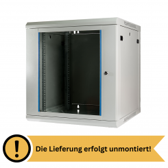 Koscom Wandschrank 12HE Wandmontage 600x600x636 (BxTxH) - 19" - unmontiert - grau 