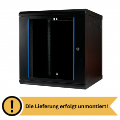 Koscom Wandschrank 12HE Wandmontage 600x600x636 (BxTxH) - 19" - unmontiert - schwarz 