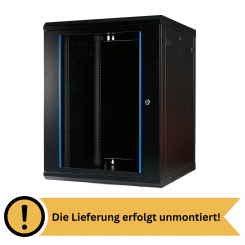 Koscom Wandschrank 15HE Wandmontage 600x600x770 (BxTxH) - 19" - unmontiert - schwarz 