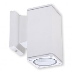LED Wandleuchte Aussen weiß eckig einseitig 1x GU10 