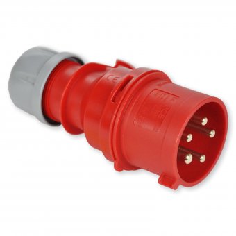 CEE-Stecker, 5-polig, 400V, 32A, rot 