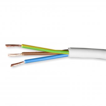 Schlauchleitung H05VV-F 3x1,5 mm² weiß 1m / METERWARE 