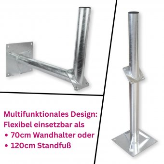 Wandhalter Stahl 75cm oder Standfuß 120cm mit 3 Streben 